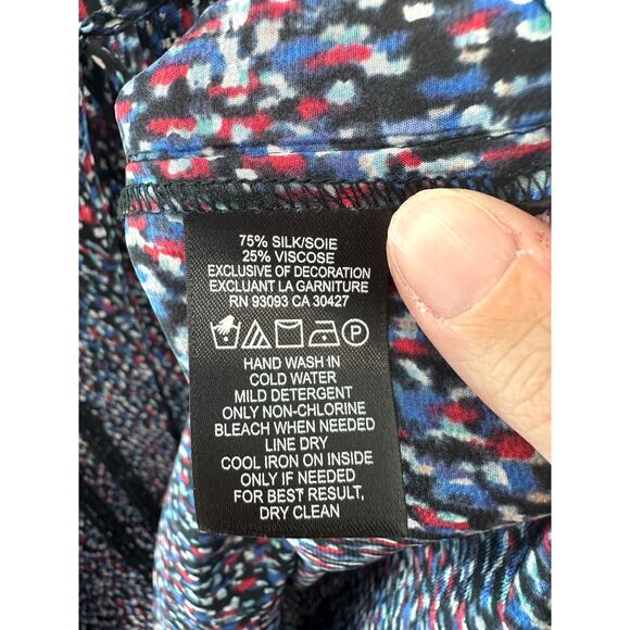 NIC + ZOE | Silk Blend Long Sleeve Blouse Top Multicolor Dot Print | Size XL - Picture 6 of 6